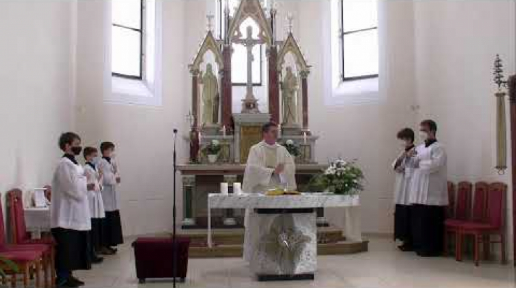 25.4.2021 - Mše svatá z kostela sv. Cyrila a Metoděje Bílovice nad Svit.